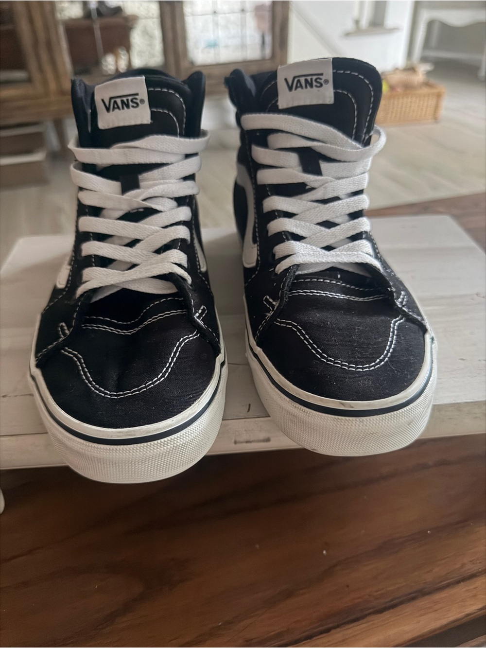 Vans Black and White High-Top Sneakers
